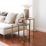 Casa si Gradina - Mobilier - Mese si birouri - Masute de cafea - Set măsuțe cafea Hanah Home, metal, 50 x 50 x 50 cm, auriu/fume, 552NOS1421 - Infinity.ro