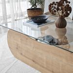 Casa si Gradina - Mobilier - Mese si birouri - Masute de cafea - Măsuță cafea Hanah Home, PAL melaminat, 105 x 65 x 35 cm, sapphire stejar/transparent, 552NOS2558 - Infinity.ro