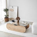 Casa si Gradina - Mobilier - Mese si birouri - Masute de cafea - Măsuță cafea Hanah Home, PAL melaminat, 105 x 65 x 35 cm, sapphire stejar/transparent, 552NOS2558 - Infinity.ro