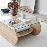 Casa si Gradina - Mobilier - Mese si birouri - Masute de cafea - Măsuță cafea Hanah Home, PAL melaminat, 105 x 65 x 35 cm, sapphire stejar/transparent, 552NOS2558 - Infinity.ro
