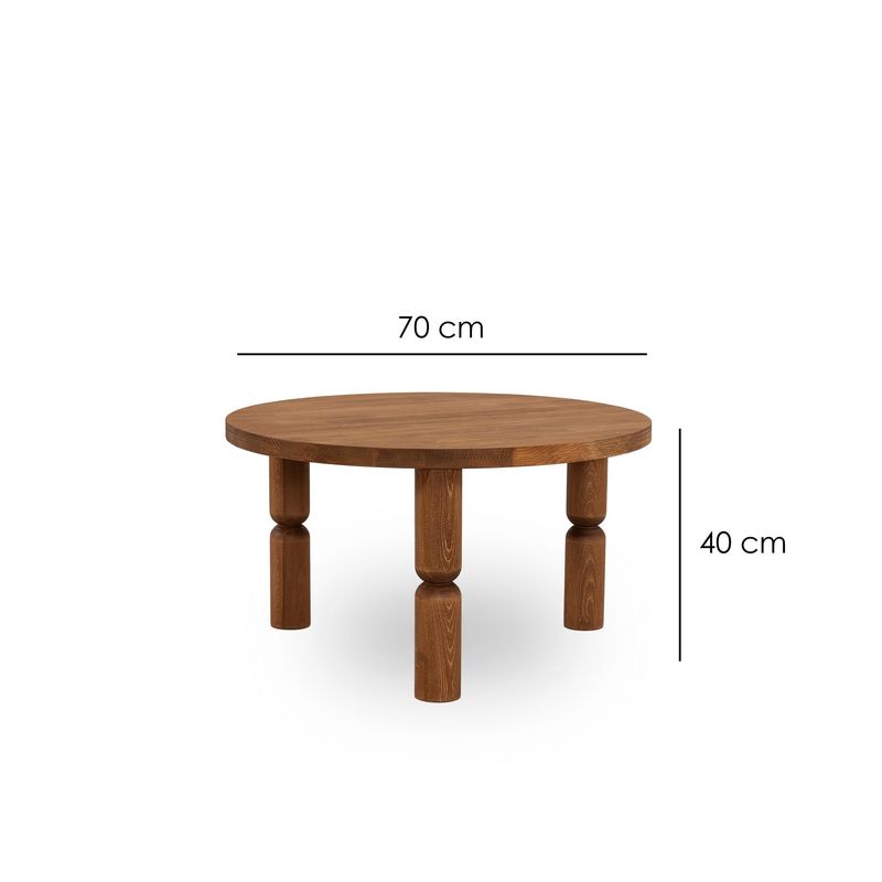 Casa si Gradina - Mobilier - Mese si birouri - Masute de cafea - Măsuță cafea Hanah Home, lemn masiv, 70 x 70 x 40 cm, chesnut, 552NOS2389 - Infinity.ro
