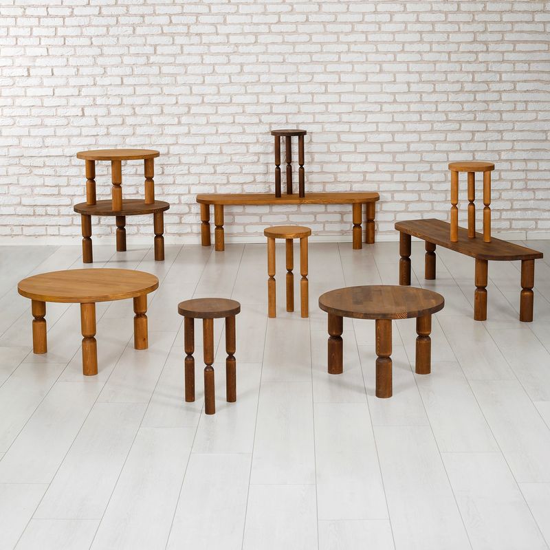 Casa si Gradina - Mobilier - Mese si birouri - Masute de cafea - Măsuță cafea Hanah Home, lemn masiv, 70 x 70 x 40 cm, chesnut, 552NOS2389 - Infinity.ro