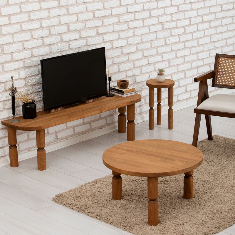 Casa si Gradina - Mobilier - Mese si birouri - Masute de cafea - Măsuță cafea Hanah Home, lemn masiv, 70 x 70 x 40 cm, chesnut, 552NOS2389 - Infinity.ro