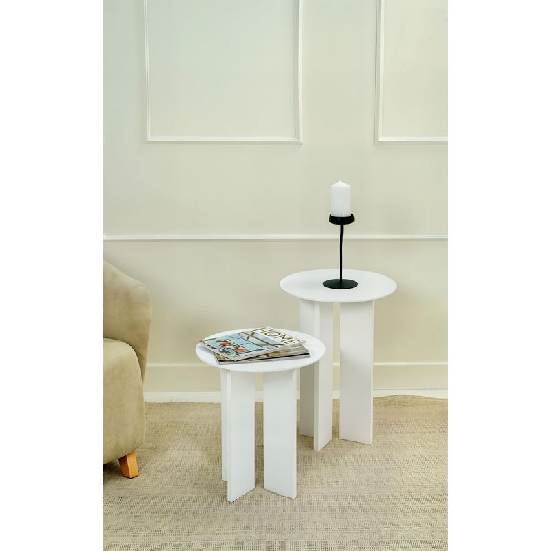 Casa si Gradina - Mobilier - Mese si birouri - Masute de cafea - Set măsuțe cafea Hanah Home, MDF, 40 x 40 x 45 cm, alb, 313RTX1141 - Infinity.ro