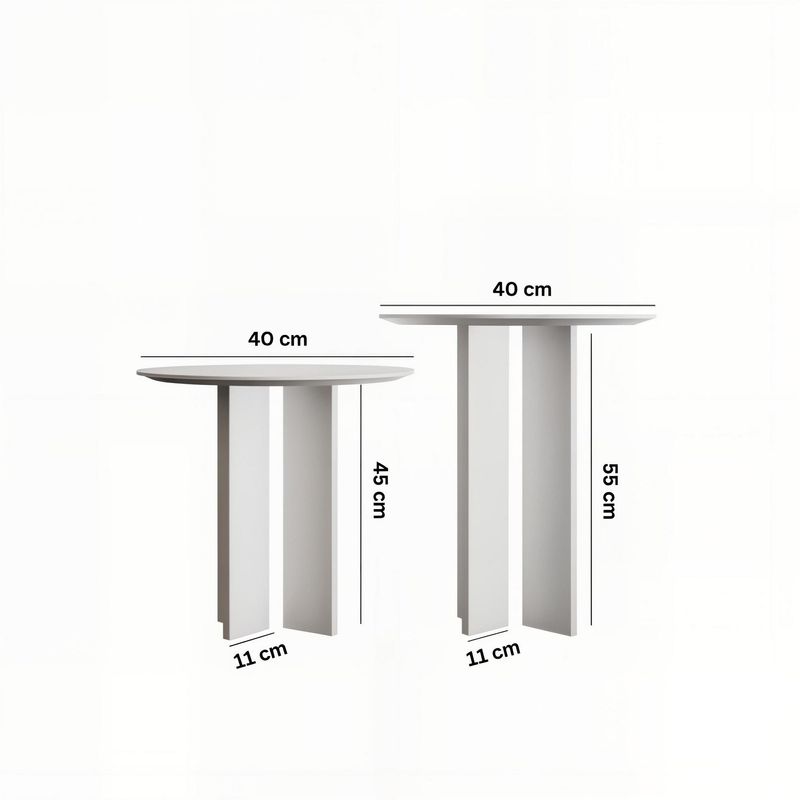 Casa si Gradina - Mobilier - Mese si birouri - Masute de cafea - Set măsuțe cafea Hanah Home, MDF, 40 x 40 x 45 cm, alb, 313RTX1141 - Infinity.ro