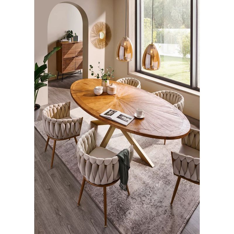 Casa si Gradina - Mobilier - Mese si birouri - Mese bucatarie si dining - Picioare metal masă Hanah Home, metal, 150 x 78 x 71 cm, auriu, 540MDR1503 - Infinity.ro