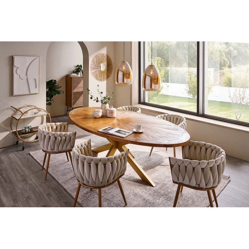 Casa si Gradina - Mobilier - Mese si birouri - Mese bucatarie si dining - Picioare metal masă Hanah Home, metal, 150 x 78 x 71 cm, auriu, 540MDR1503 - Infinity.ro