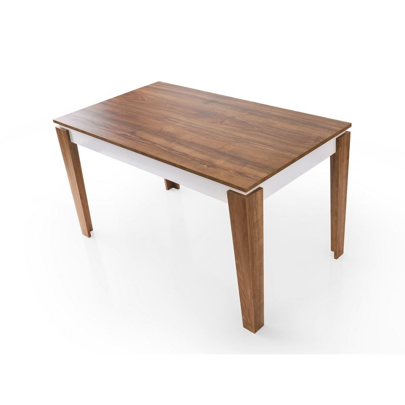 Casa si Gradina - Mobilier - Mese si birouri - Mese living - Masă dining Hanah Home, PAL melaminat, 140 x 80 x 75 cm, nuc/alb, 974NMB2233 - Infinity.ro