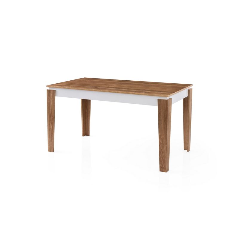 Casa si Gradina - Mobilier - Mese si birouri - Mese living - Masă dining Hanah Home, PAL melaminat, 140 x 80 x 75 cm, nuc/alb, 974NMB2233 - Infinity.ro