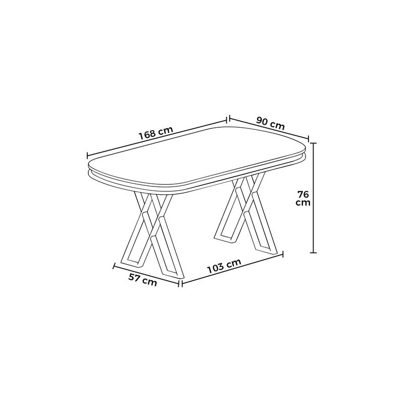Casa si Gradina - Mobilier - Mese si birouri - Mese living - Masă dining Hanah Home, metal, 168 x 90 x 76 cm, negru marble/auriu, 240CHR2106 - Infinity.ro