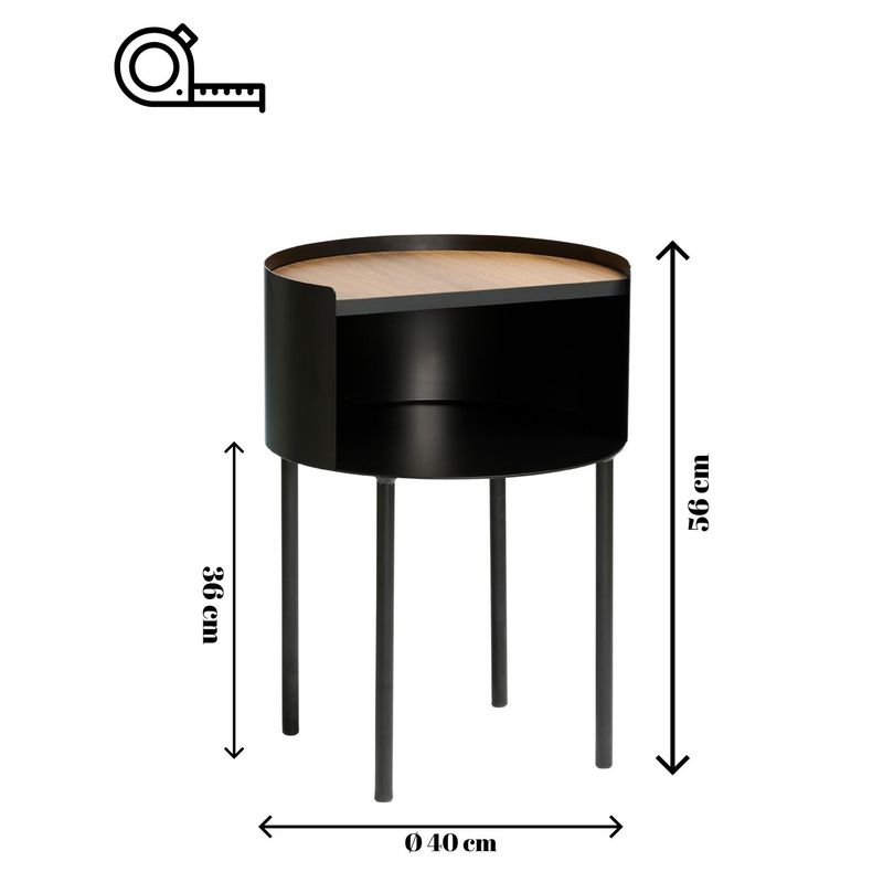 Casa si Gradina - Mobilier - Mese si birouri - Mese living - Măsuță laterală Hanah Home, MDF, 40 x 40 x 56 cm, negru, 438CTF1101 - Infinity.ro