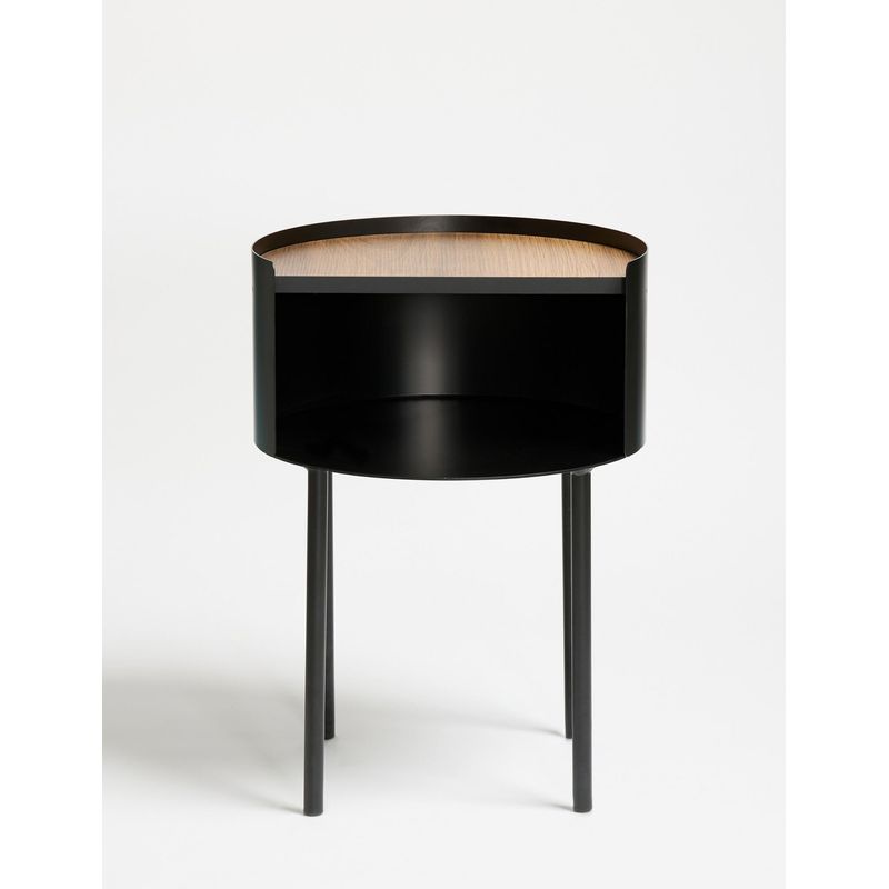 Casa si Gradina - Mobilier - Mese si birouri - Mese living - Măsuță laterală Hanah Home, MDF, 40 x 40 x 56 cm, negru, 438CTF1101 - Infinity.ro