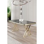 Casa si Gradina - Mobilier - Mese si birouri - Mese living - Masă dining Hanah Home, metal, 130 x 80 x 74 cm, negru marble/auriu, 240CHR2103 - Infinity.ro