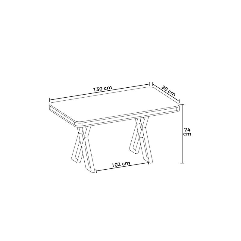 Casa si Gradina - Mobilier - Mese si birouri - Mese living - Masă dining Hanah Home, metal, 130 x 80 x 74 cm, negru marble/auriu, 240CHR2103 - Infinity.ro
