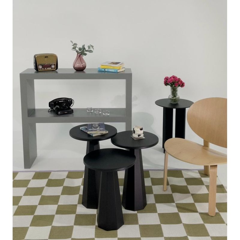 Casa si Gradina - Mobilier - Mese si birouri - Mese living - Set măsuțe laterale Hanah Home, MDF, 35 x 35 x 57 cm, negru, 313RTX1149 - Infinity.ro