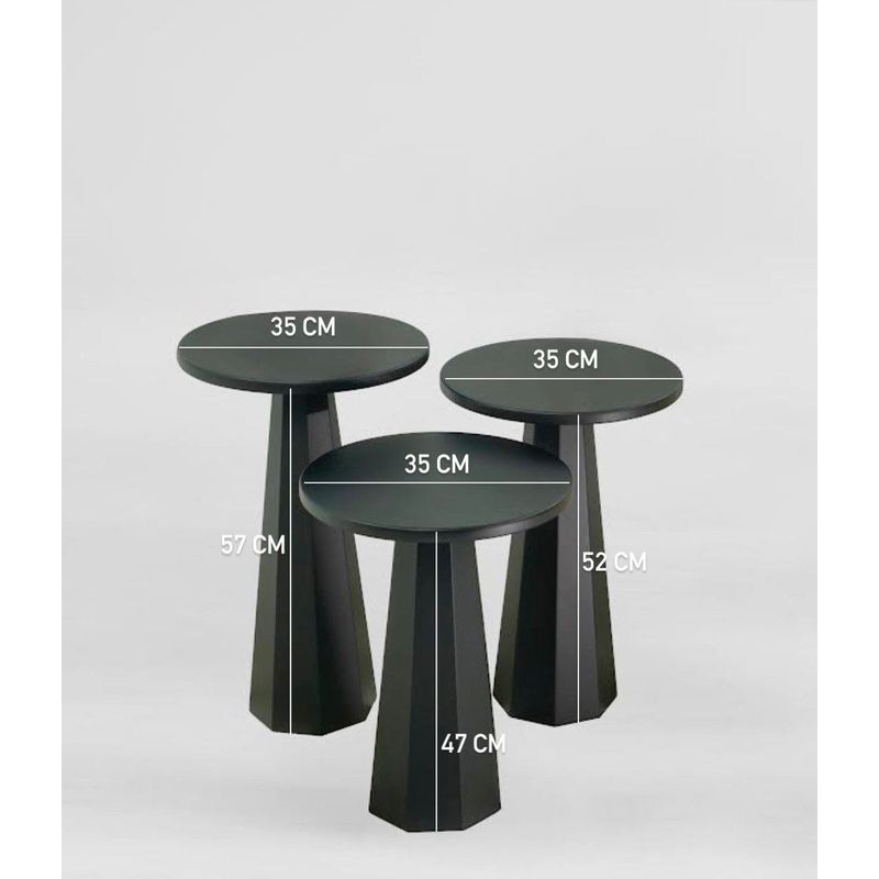 Casa si Gradina - Mobilier - Mese si birouri - Mese living - Set măsuțe laterale Hanah Home, MDF, 35 x 35 x 57 cm, negru, 313RTX1149 - Infinity.ro