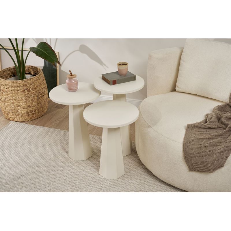 Casa si Gradina - Mobilier - Mese si birouri - Mese living - Set măsuțe laterale Hanah Home, MDF, 35 x 35 x 57 cm, alb, 313RTX1147 - Infinity.ro