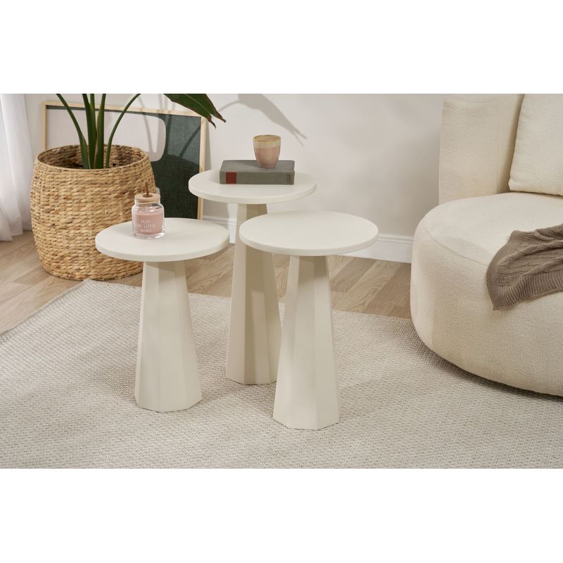 Casa si Gradina - Mobilier - Mese si birouri - Mese living - Set măsuțe laterale Hanah Home, MDF, 35 x 35 x 57 cm, alb, 313RTX1147 - Infinity.ro