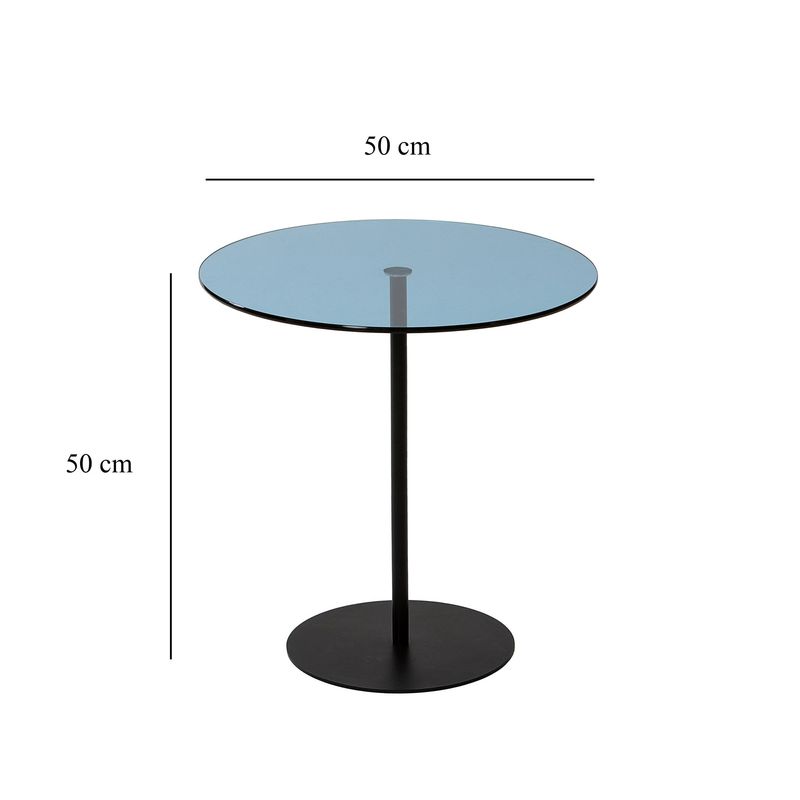 Casa si Gradina - Mobilier - Mese si birouri - Mese living - Măsuță laterală Hanah Home, metal, 50 x 50 x 50 cm, negru/albastru, 552NOS1470 - Infinity.ro