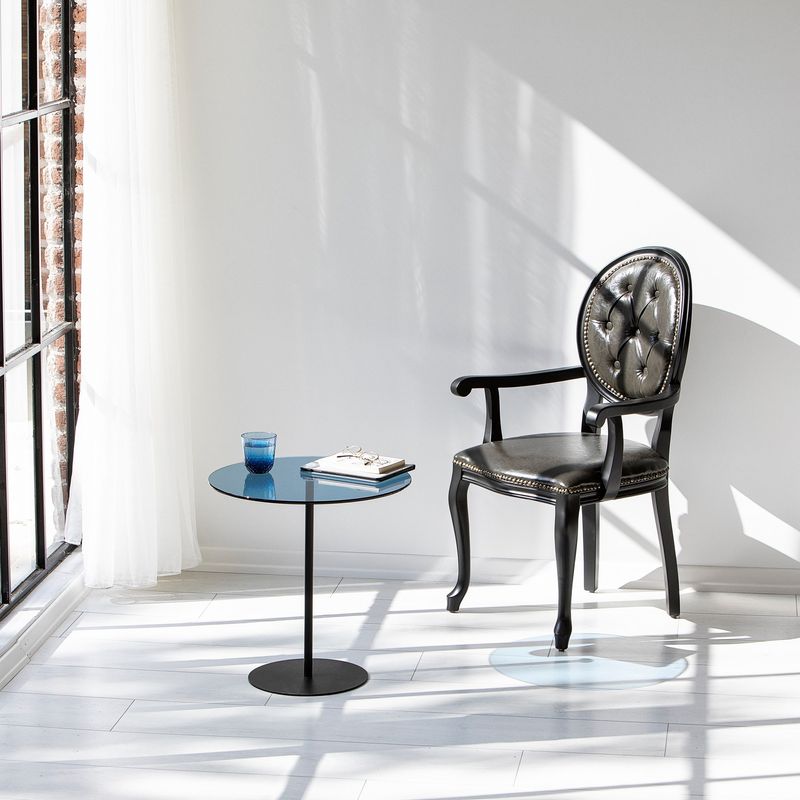 Casa si Gradina - Mobilier - Mese si birouri - Mese living - Măsuță laterală Hanah Home, metal, 50 x 50 x 50 cm, negru/albastru, 552NOS1470 - Infinity.ro