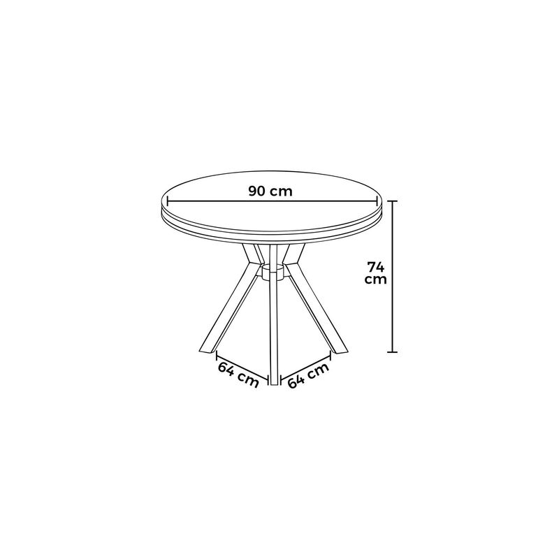 Casa si Gradina - Mobilier - Mese si birouri - Mese living - Masă dining Hanah Home, metal, 90 x 90 x 74 cm, antracit/auriu, 240CHR2112 - Infinity.ro