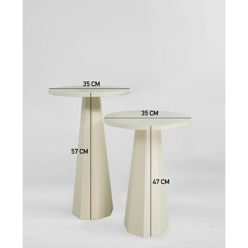 Casa si Gradina - Mobilier - Mese si birouri - Mese living - Set măsuțe laterale Hanah Home, MDF, 35 x 52 cm, crem, 313RTX1148 - Infinity.ro