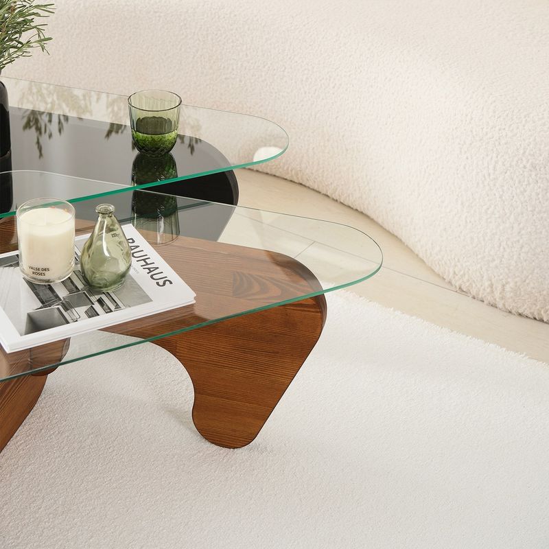 Casa si Gradina - Mobilier - Mese si birouri - Mese living - Set măsuțe nesting (2 bucăți) Hanah Home, pin, 94 x 72 x 39 cm, negru/chesnut, 552NOS2542 - Infinity.ro