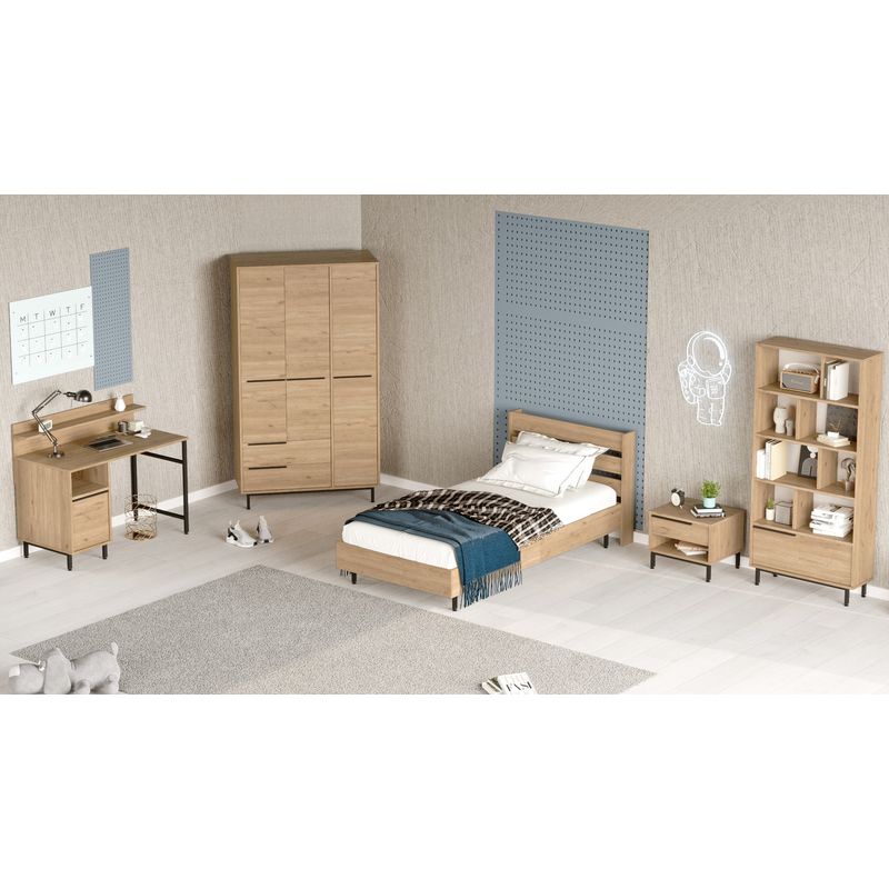 Casa si Gradina - Mobilier - Mobilier copii - Mobilier camera copiilor - Set cameră tânăr Hanah Home, PAL melaminat, 205.6 x 108.5 x 86 cm, stejar, 956LCS2556 - Infinity.ro