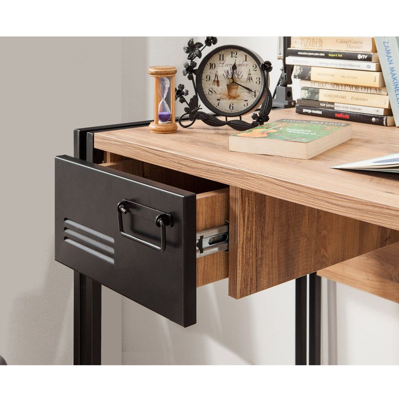 Casa si Gradina - Mobilier - Mobilier copii - Mobilier camera copiilor - Set mobilier birou Hanah Home, PAL melaminat, 130 x 180 x 35 cm, atlantic pine/negru, 863SPH4408 - Infinity.ro