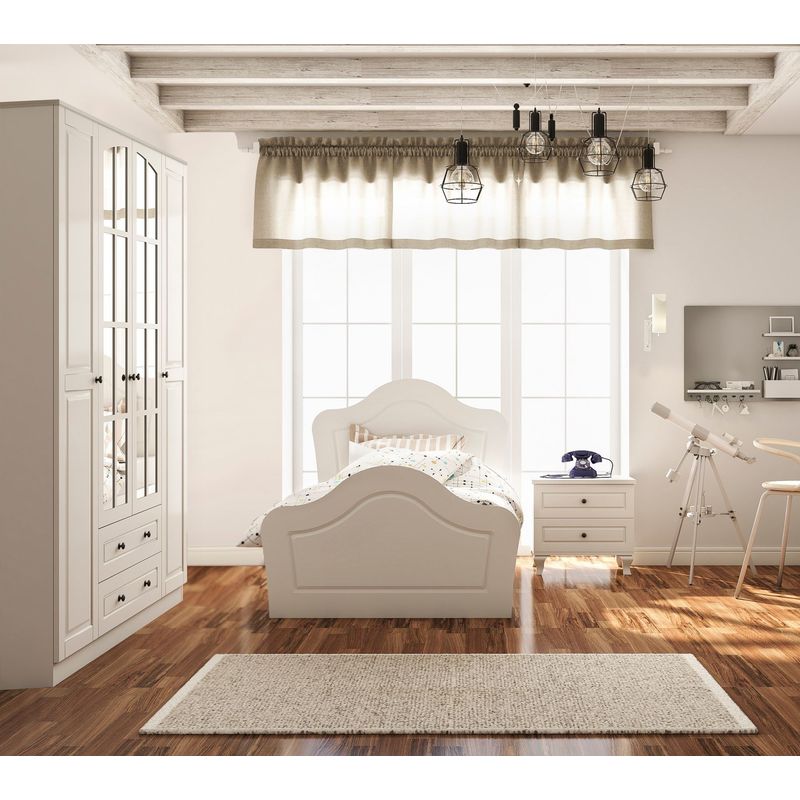 Casa si Gradina - Mobilier - Mobilier copii - Mobilier camera copiilor - Set cameră tânăr Hanah Home, PAL melaminat, 140 x 52 x 180 cm, alb mat, 167RAB2302 - Infinity.ro