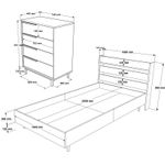 Casa si Gradina - Mobilier - Mobilier copii - Mobilier camera copiilor - Set cameră tânăr Hanah Home, PAL melaminat, 205.6 x 108.5 x 86 cm, alb, 956LCS2564 - Infinity.ro
