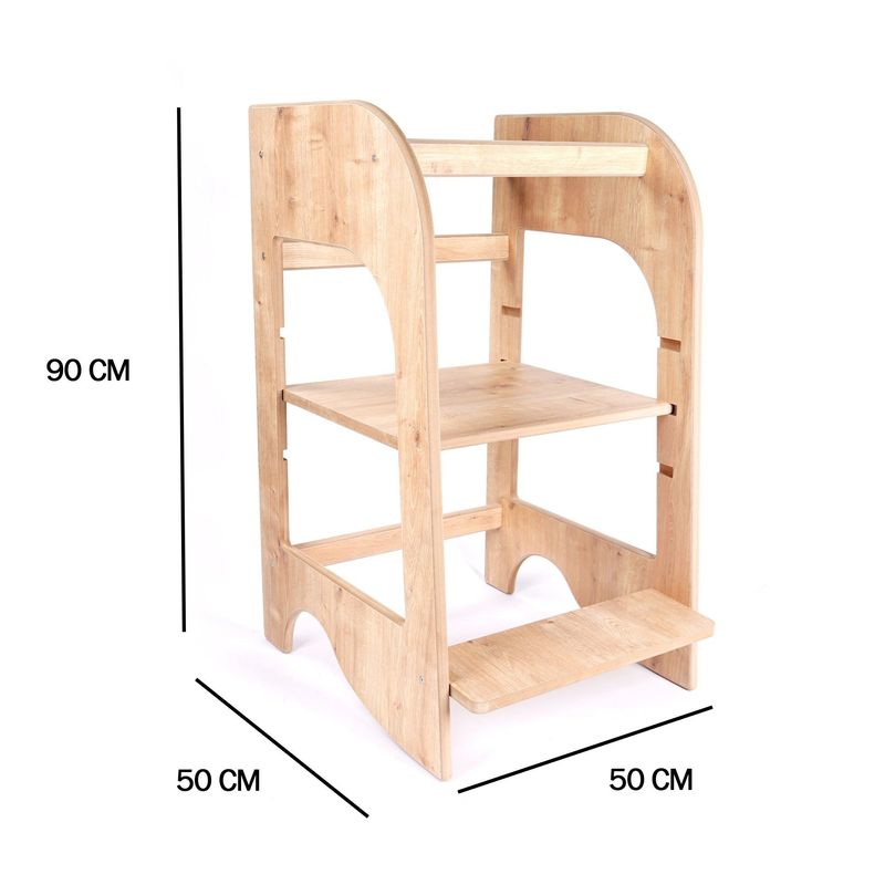 Casa si Gradina - Mobilier - Mobilier copii - Mobilier camera copiilor - Turn educativ Hanah Home, MDF, 50 x 50 x 90 cm, stejar, 160RSW1133 - Infinity.ro