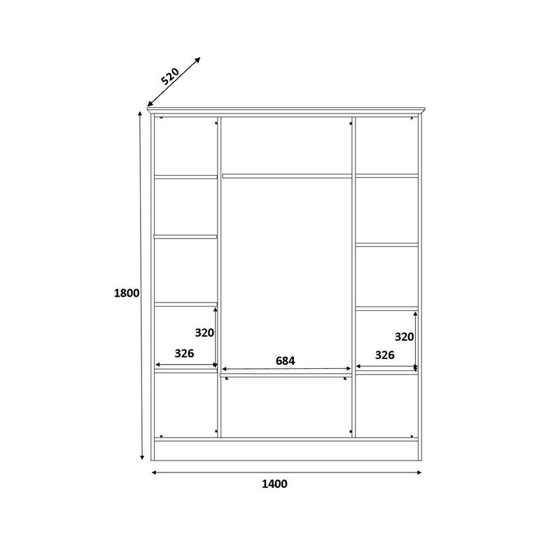 Casa si Gradina - Mobilier - Mobilier copii - Mobilier camera copiilor - Set cameră tânăr Hanah Home, PAL melaminat, 140 x 52 x 184 cm, alb mat, 167RAB2301 - Infinity.ro