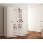 Casa si Gradina - Mobilier - Mobilier copii - Mobilier camera copiilor - Set cameră tânăr Hanah Home, PAL melaminat, 140 x 52 x 184 cm, alb mat, 167RAB2301 - Infinity.ro