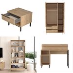 Casa si Gradina - Mobilier - Mobilier copii - Mobilier camera copiilor - Set cameră tânăr Hanah Home, PAL melaminat, 205.6 x 108.5 x 86 cm, stejar, 956LCS2559 - Infinity.ro