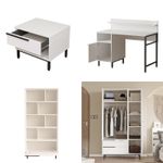 Casa si Gradina - Mobilier - Mobilier copii - Mobilier camera copiilor - Set cameră tânăr Hanah Home, PAL melaminat, 205.6 x 108.5 x 86 cm, alb, 956LCS2561 - Infinity.ro