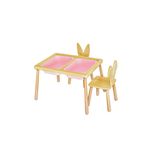 Casa si Gradina - Mobilier - Mobilier copii - Mobilier camera copiilor - Set masă copii Hanah Home, pin, 53 x 28 x 52 cm, roz, 109TRS1174 - Infinity.ro
