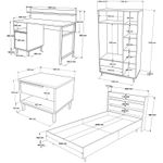 Casa si Gradina - Mobilier - Mobilier copii - Mobilier camera copiilor - Set cameră tânăr Hanah Home, PAL melaminat, 205.6 x 108.5 x 86 cm, stejar, 956LCS2553 - Infinity.ro