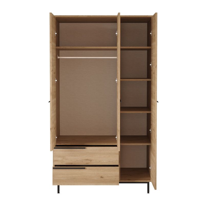 Casa si Gradina - Mobilier - Mobilier copii - Mobilier camera copiilor - Set cameră tânăr Hanah Home, PAL melaminat, 205.6 x 108.5 x 86 cm, stejar, 956LCS2553 - Infinity.ro