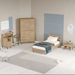 Casa si Gradina - Mobilier - Mobilier copii - Mobilier camera copiilor - Set cameră tânăr Hanah Home, PAL melaminat, 205.6 x 108.5 x 86 cm, stejar, 956LCS2553 - Infinity.ro