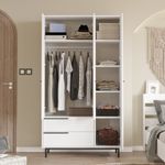 Casa si Gradina - Mobilier - Mobilier copii - Mobilier camera copiilor - Set cameră tânăr Hanah Home, PAL melaminat, 205.6 x 108.5 x 86 cm, alb, 956LCS2552 - Infinity.ro