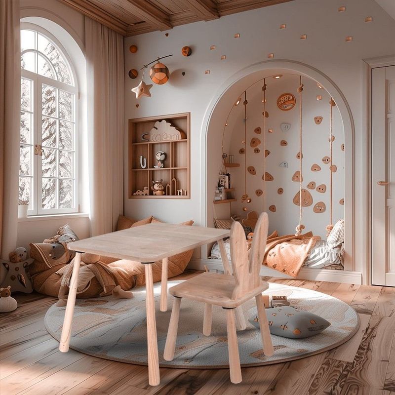 Casa si Gradina - Mobilier - Mobilier copii - Mobilier camera copiilor - Set masă copii Hanah Home, MDF, 45 x 60 x 54 cm, stejar, 160RSW1109 - Infinity.ro