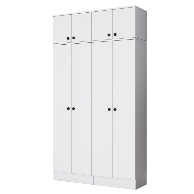Casa si Gradina - Mobilier - Organizare si depozitare - Cuiere - Cuier hol Hanah Home, PAL melaminat, 119.6 x 37.5 x 226.4 cm, alb, 893RAN5469 - Infinity.ro