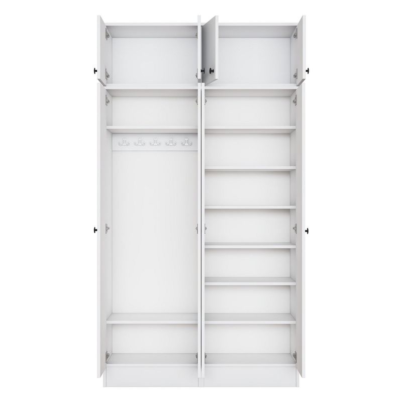 Casa si Gradina - Mobilier - Organizare si depozitare - Cuiere - Cuier hol Hanah Home, PAL melaminat, 119.6 x 37.5 x 226.4 cm, alb, 893RAN5469 - Infinity.ro
