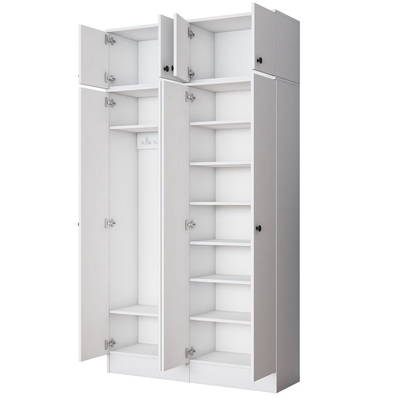 Casa si Gradina - Mobilier - Organizare si depozitare - Cuiere - Cuier hol Hanah Home, PAL melaminat, 119.6 x 37.5 x 226.4 cm, alb, 893RAN5469 - Infinity.ro