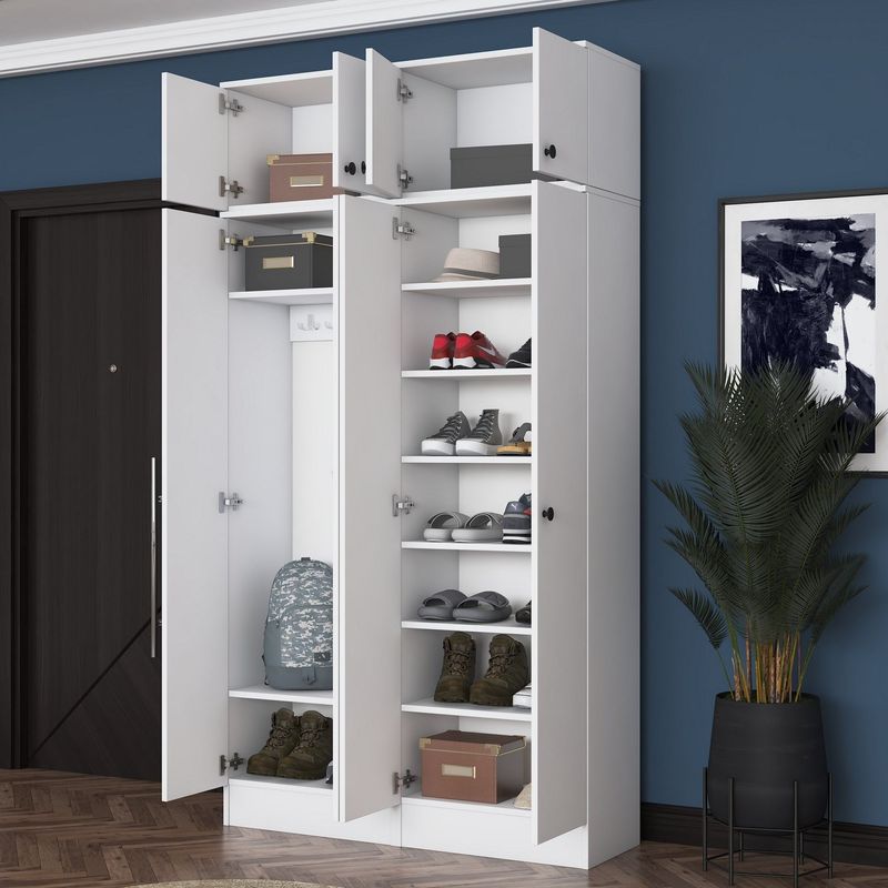 Casa si Gradina - Mobilier - Organizare si depozitare - Cuiere - Cuier hol Hanah Home, PAL melaminat, 119.6 x 37.5 x 226.4 cm, alb, 893RAN5469 - Infinity.ro