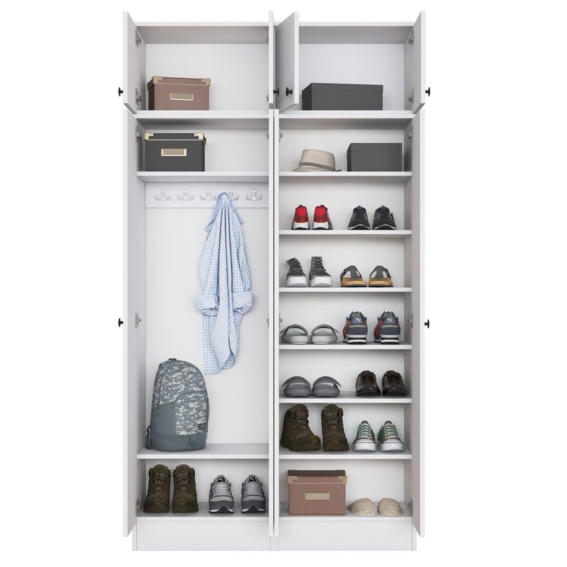 Casa si Gradina - Mobilier - Organizare si depozitare - Cuiere - Cuier hol Hanah Home, PAL melaminat, 119.6 x 37.5 x 226.4 cm, alb, 893RAN5469 - Infinity.ro