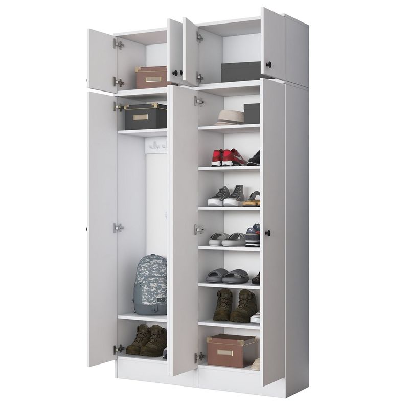Casa si Gradina - Mobilier - Organizare si depozitare - Cuiere - Cuier hol Hanah Home, PAL melaminat, 119.6 x 37.5 x 226.4 cm, alb, 893RAN5469 - Infinity.ro