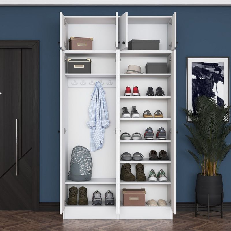 Casa si Gradina - Mobilier - Organizare si depozitare - Cuiere - Cuier hol Hanah Home, PAL melaminat, 119.6 x 37.5 x 226.4 cm, alb, 893RAN5469 - Infinity.ro