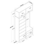 Casa si Gradina - Mobilier - Organizare si depozitare - Cuiere - Cuier hol Hanah Home, PAL melaminat, 119.6 x 37.5 x 226.4 cm, alb, 893RAN5466 - Infinity.ro